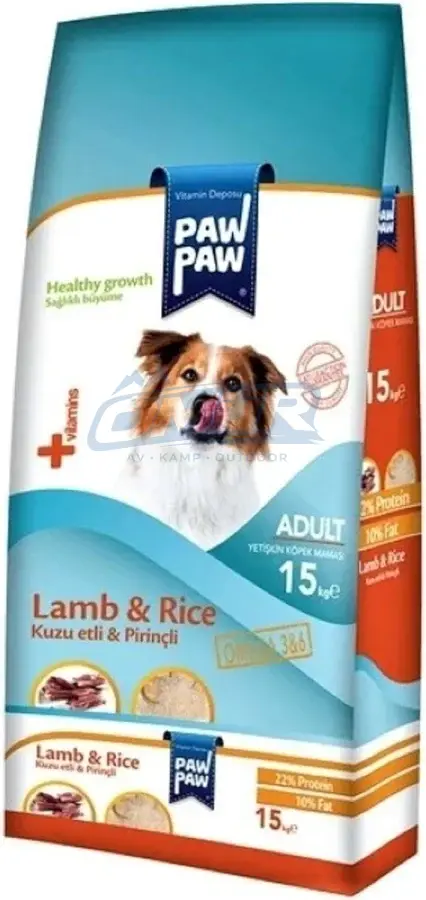 Paw Paw Kuzu Etli Ve Pirinçli Yetişkin Köpek Maması 15 Kg
