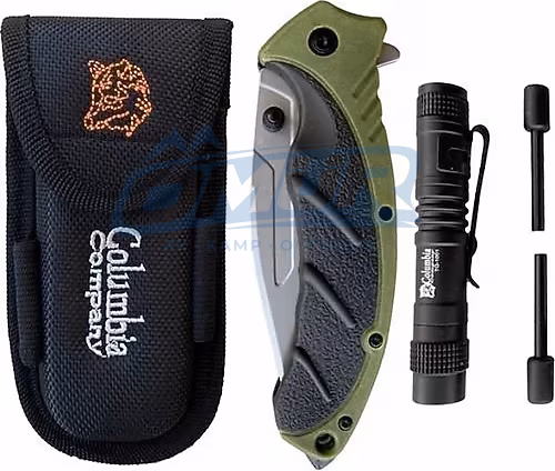 Columbia FST-3070-B 21.5cm Magnezyum Çubuklu El Fenerli Kamp Çakısı