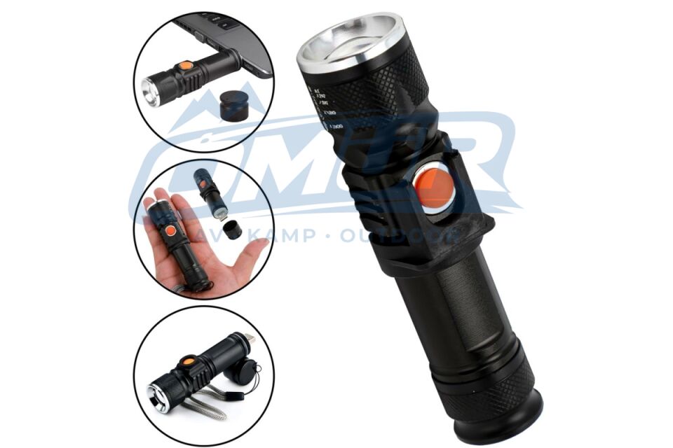 Watton P50 Led Şarjli Mıknatıslı Usb El Feneri Wt-622