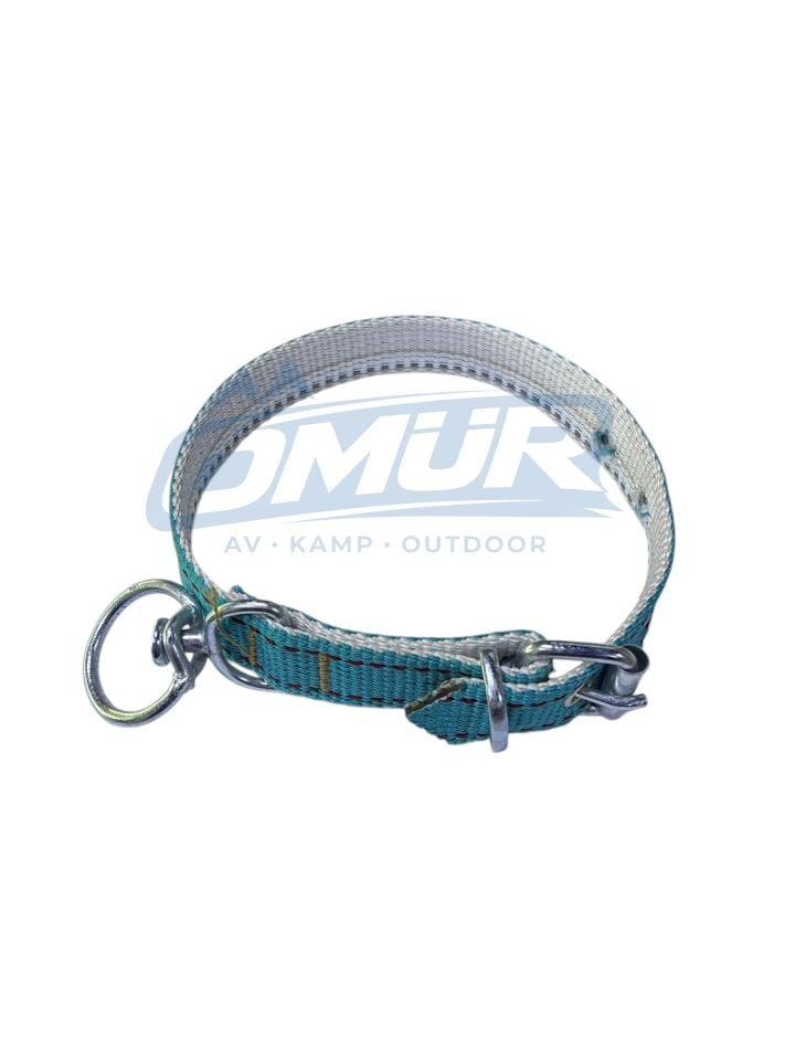 60 cm Köpek Tasması - 3 cm Genişlik / Mavi-Gri Desenli Dokuma