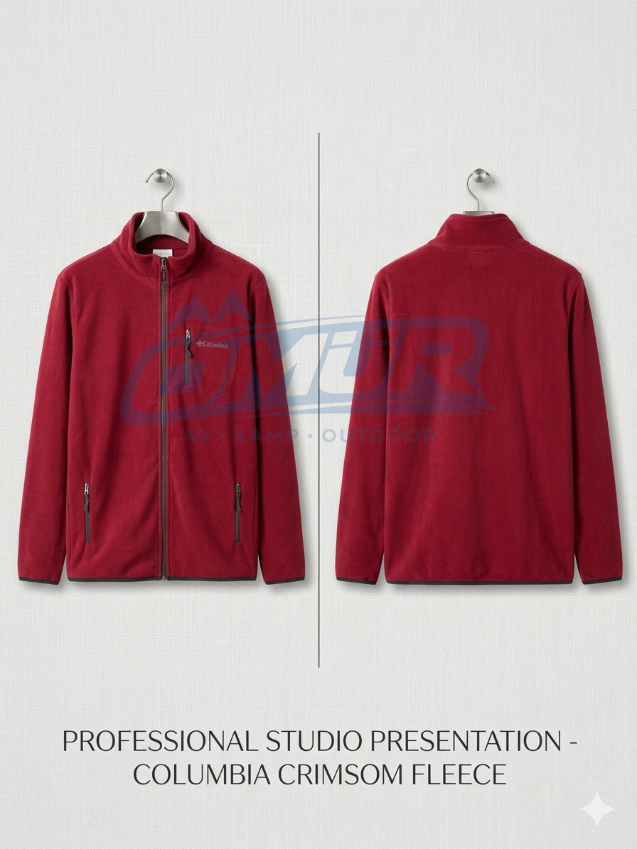 Columbia Profesyonel Seri Tam Fermuarlı Erkek Polar Ceket - Bordo