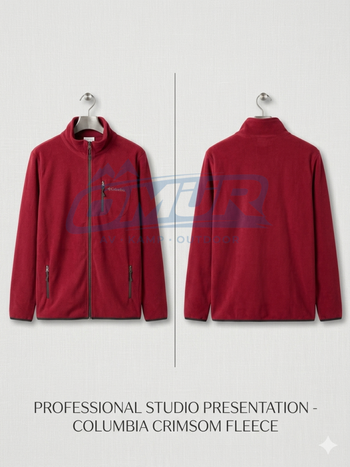 Columbia Profesyonel Seri Tam Fermuarlı Erkek Polar Ceket - Bordo