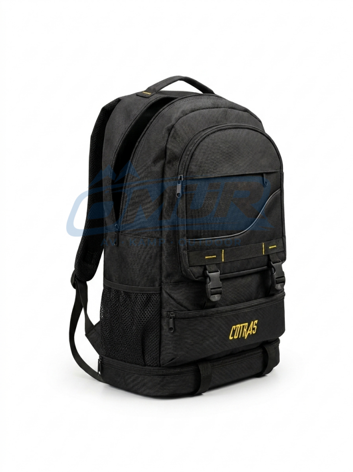 Cotras Profesyonel Çok Bölmeli Dağcı ve Kamp Sırt Çantası - Siyah