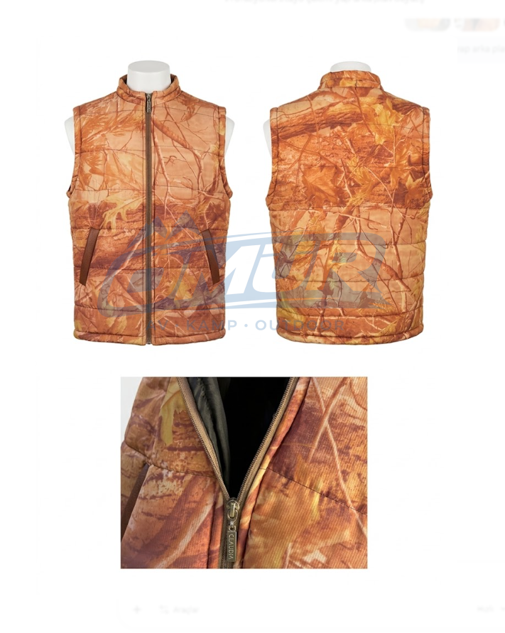 Wilds Profesyonel Turuncu Ağaç Kamuflajlı Avcı Yeleği - Su İtici